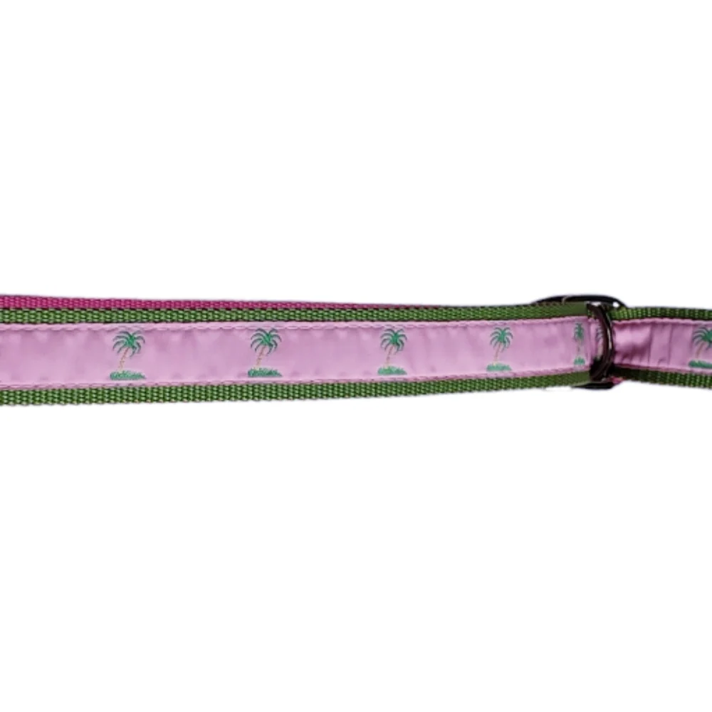 Leatherman Nylon Woven Preppy Palm Tree Adjustable Belt Size small Resortwear